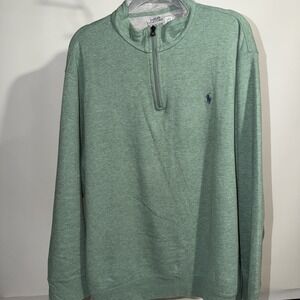Polo Ralph Lauren Men's Heathered Green Quarter Zip Pullover Size XXL